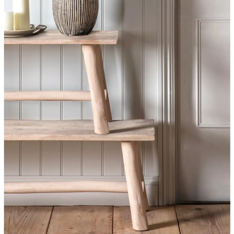 Alberta Wood Small Bench - bench stool