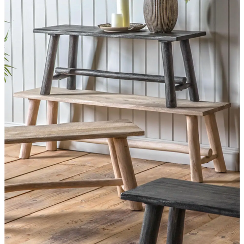 Alberta Wood Small Bench - bench stool
