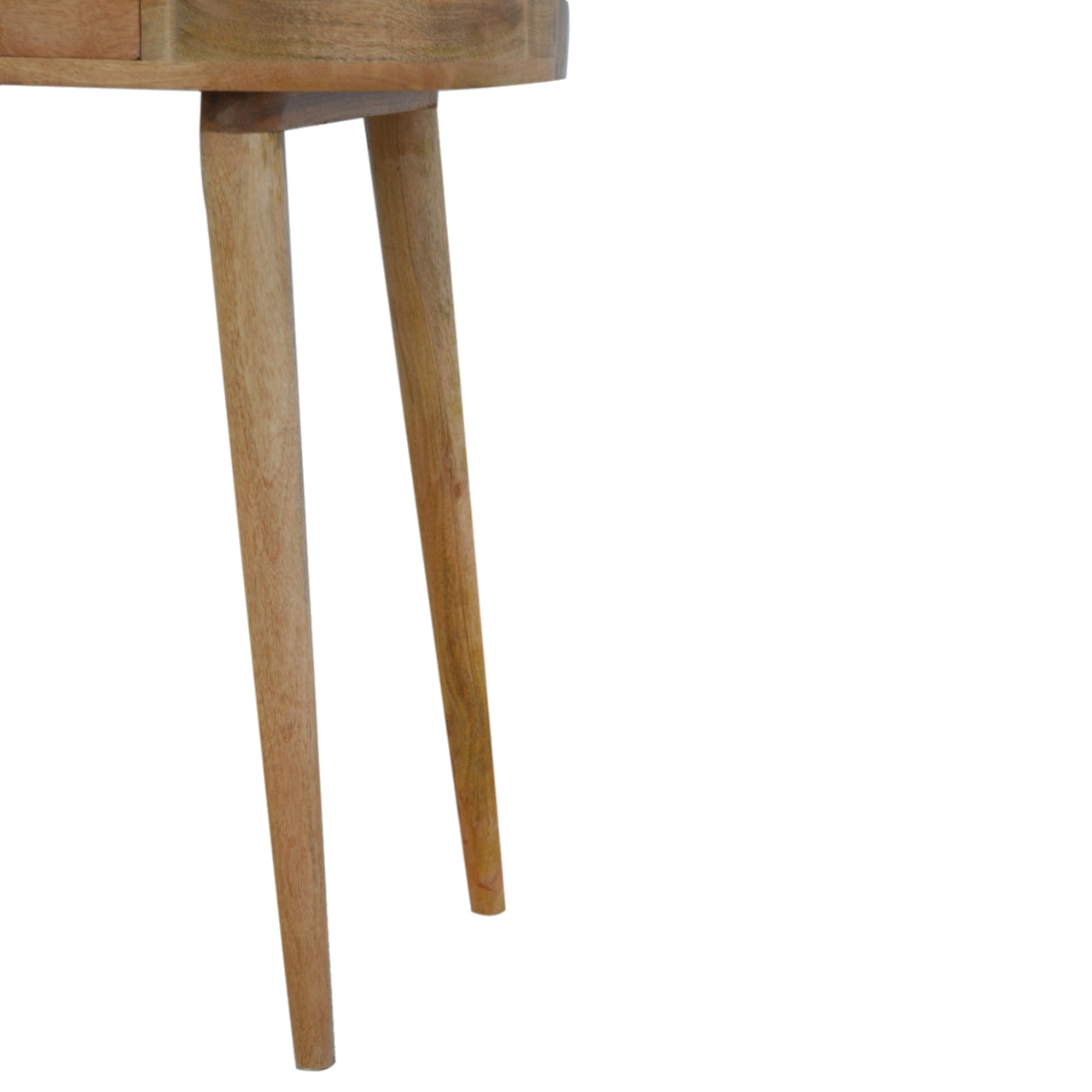 Albion console table with light brown oak finish and tapered legs, perfect for stylish entryway or living room use