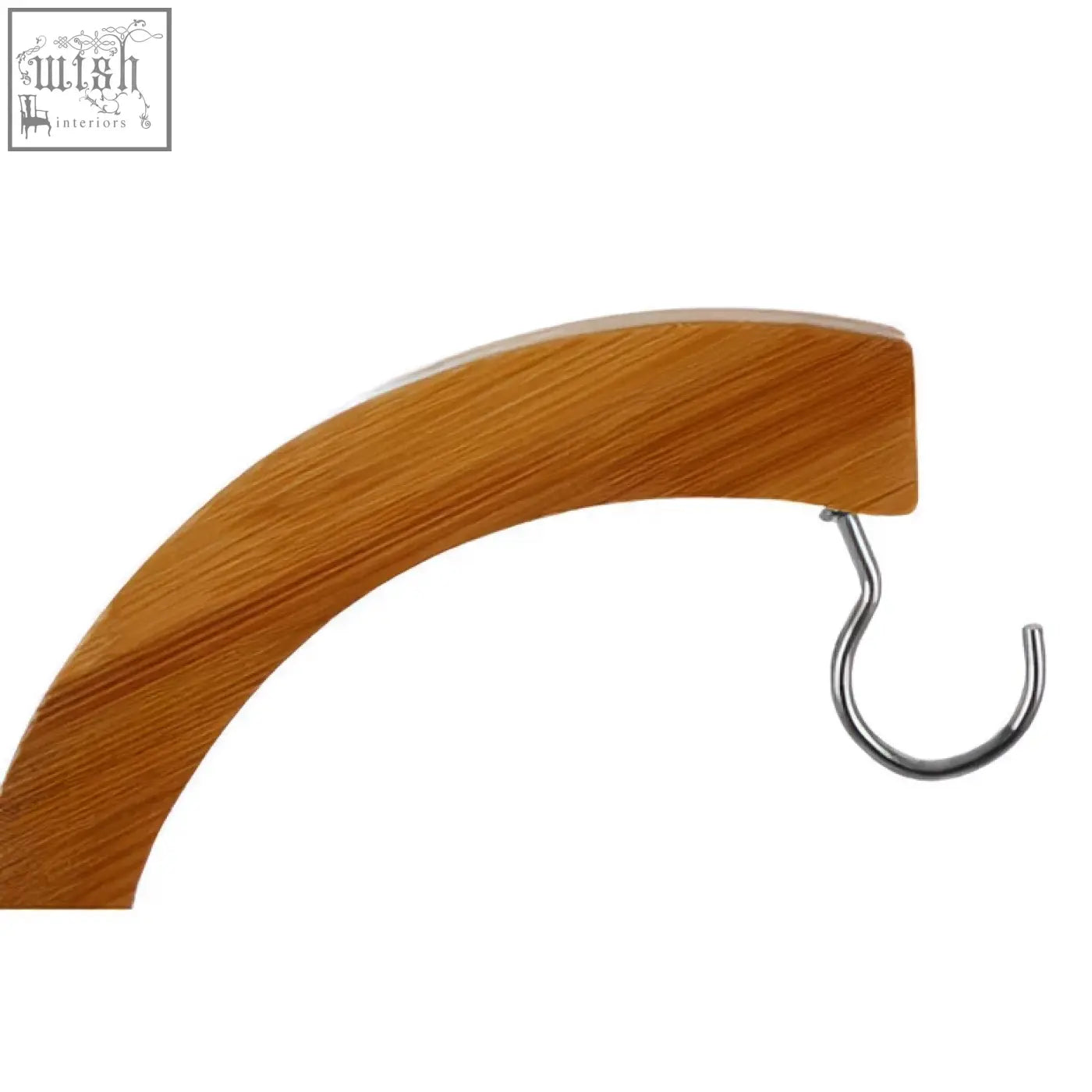 Light brown bamboo banana hanger hook with silver wire loop for hanging bananas in the aleki bamboo banana hanger