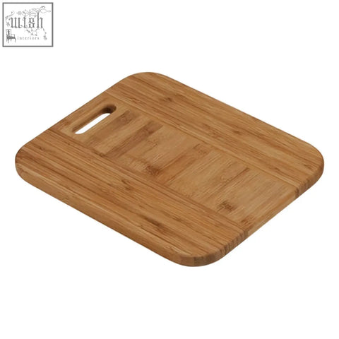 Rectangular aleki bamboo round edge serving board with handle cutout for chopping and serving meals