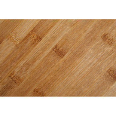 Aleiki extra large bamboo cutting board in light brown with smooth natural wood grain and visible nodes with aluminium handle