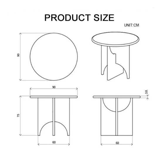 Alen round dining table is a white minimalist dining table with curved legs perfect for modern spaces