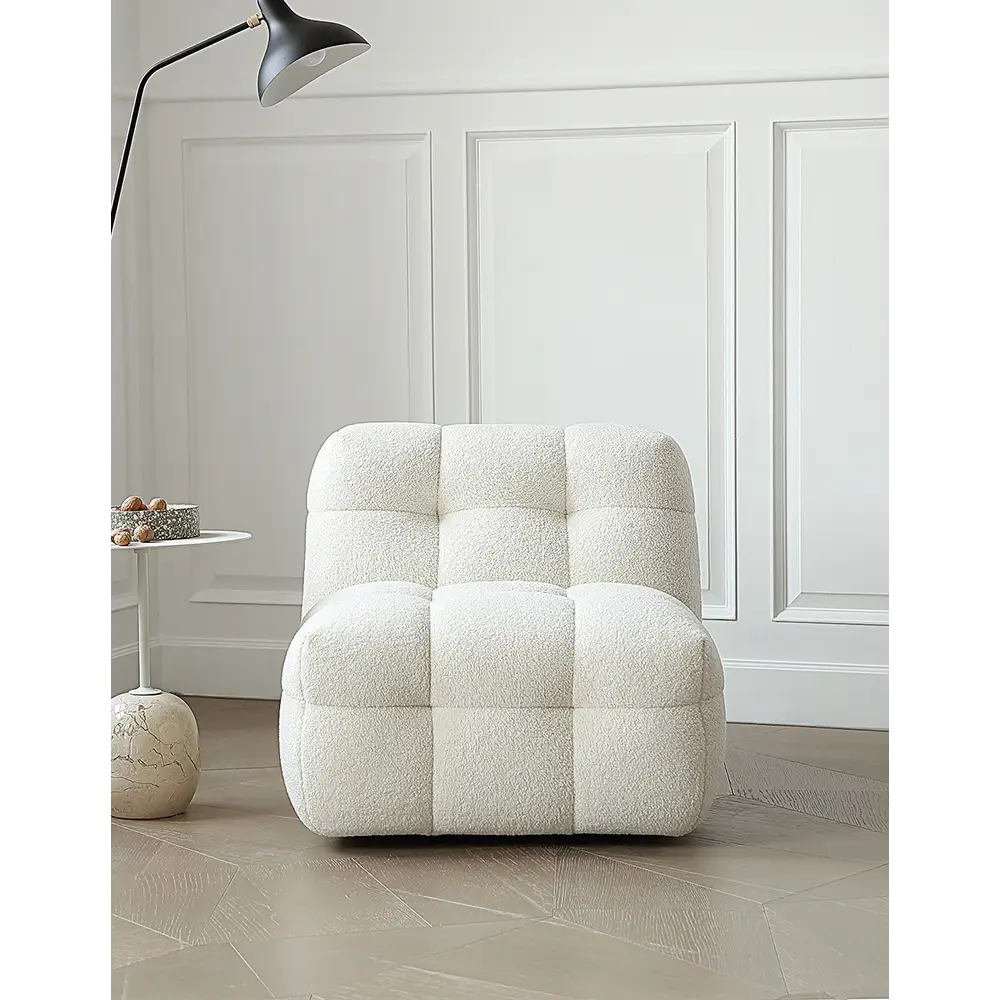 Aletheia Accent Armchair Lounge Chair White Boucle