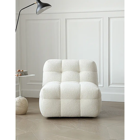 Aletheia Accent Armchair Lounge Chair White Boucle
