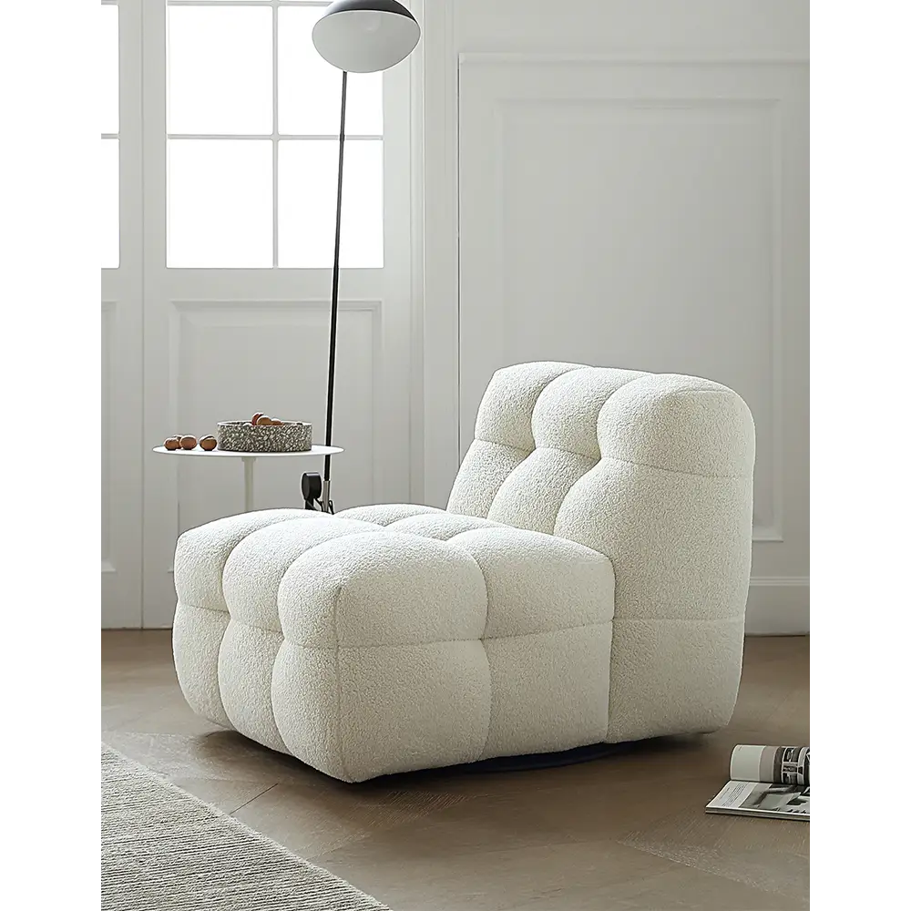 Aletheia Accent Armchair Lounge Chair White Boucle