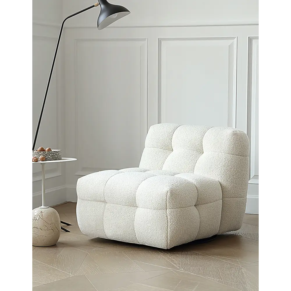 Aletheia Accent Armchair Lounge Chair White Boucle