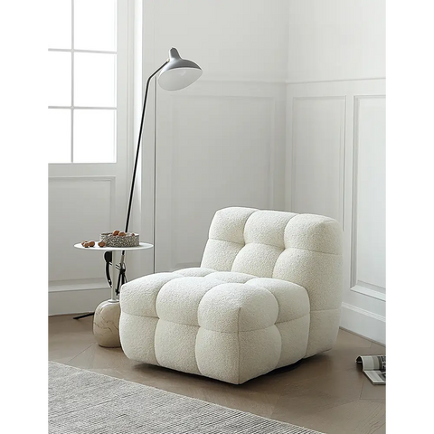 Aletheia Accent Armchair Lounge Chair White Boucle