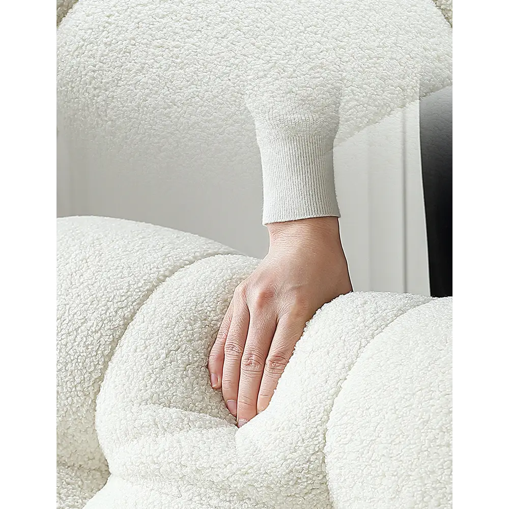 Aletheia Accent Armchair Lounge Chair White Boucle