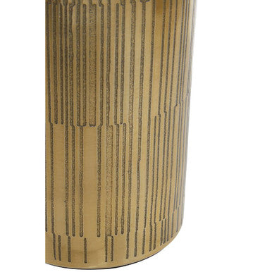 Gold finish allegra 300ml gold aluminium tumbler with vertical grooved texture in a sleek cylindrical candle holder design