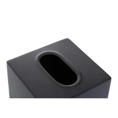 Allegra kiara tissue box with black matte finish, sleek modern design and oval cutout for easy access