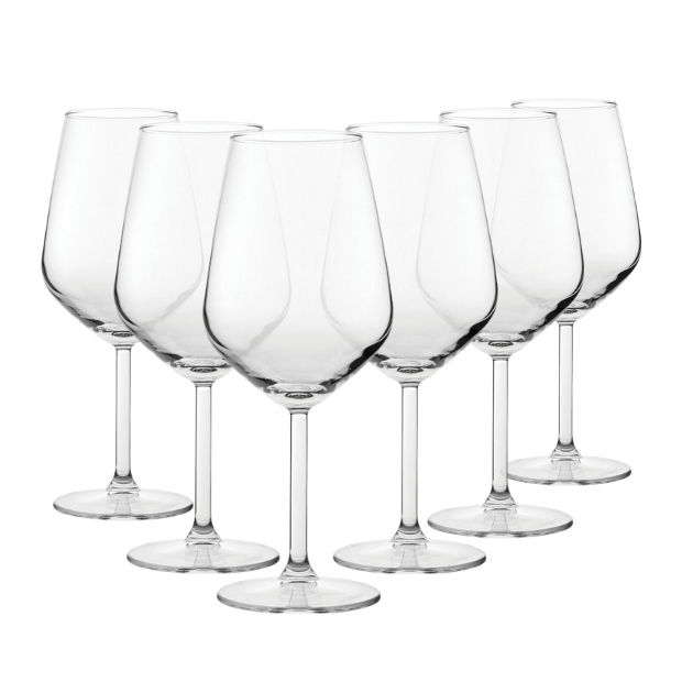 Allegra white wine glasses set of 6 clear glass with slender stems and round bases perfect for white wine