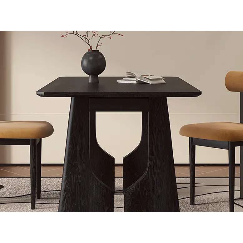 Allison Dining Table Black Solid Wood