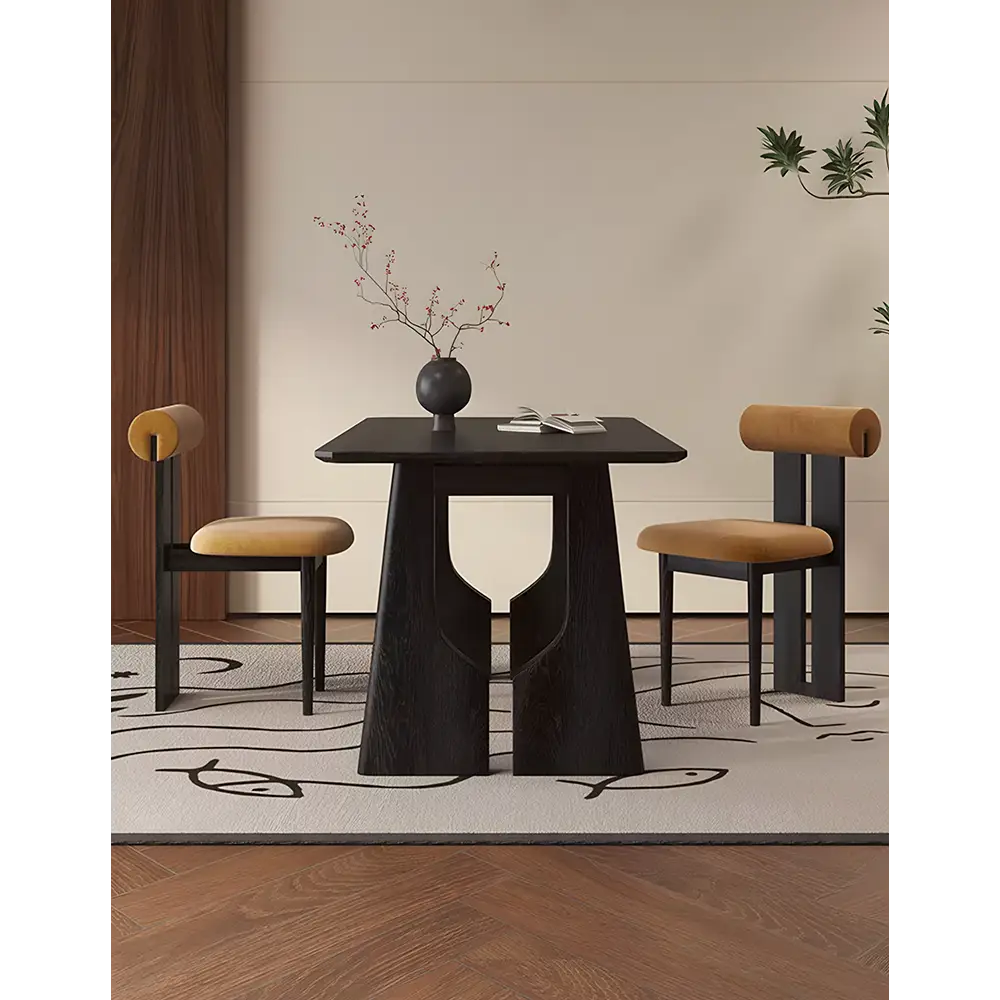 Allison Dining Table Black Solid Wood