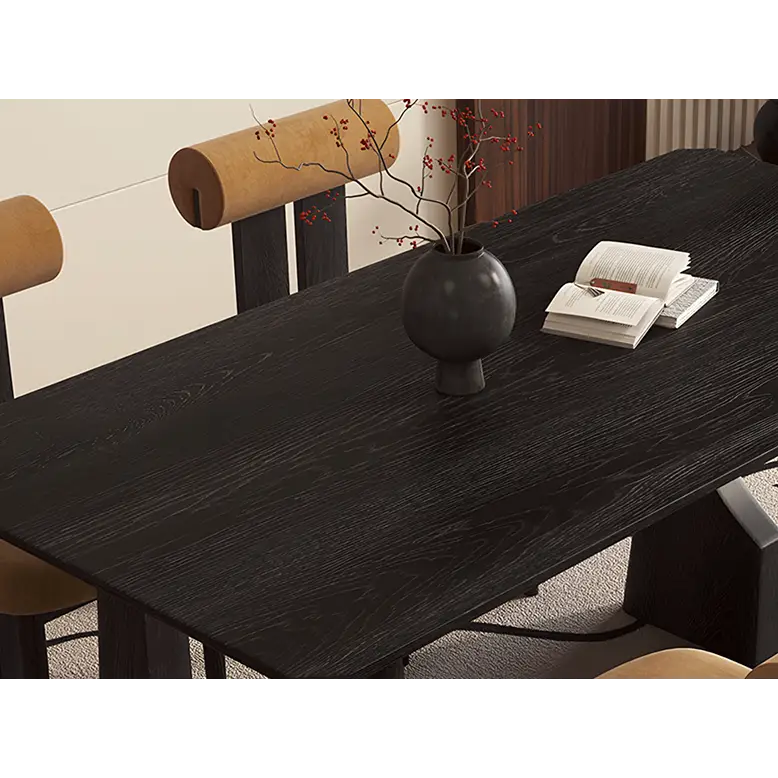 Allison Dining Table Black Solid Wood