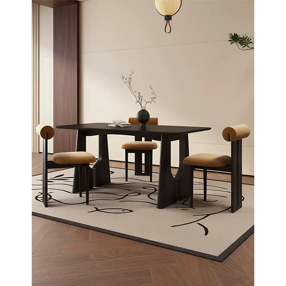 Allison Dining Table Black Solid Wood