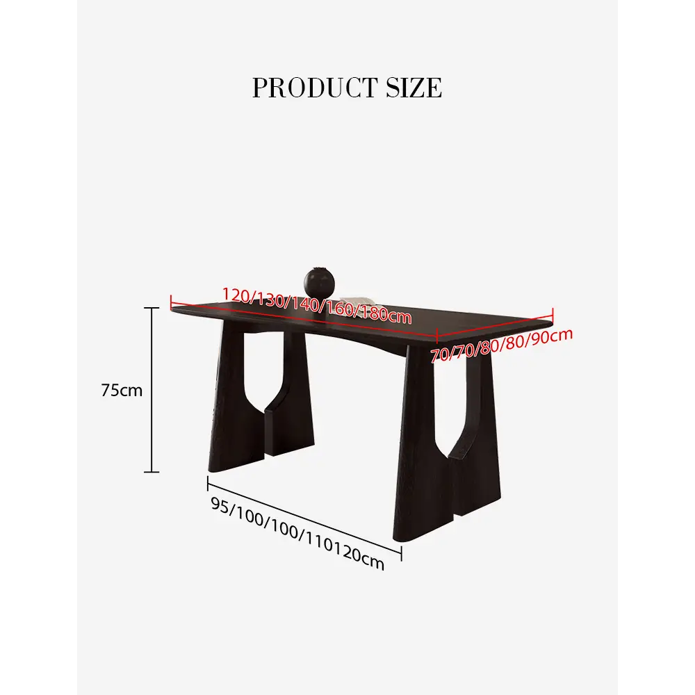 Allison Dining Table Black Solid Wood