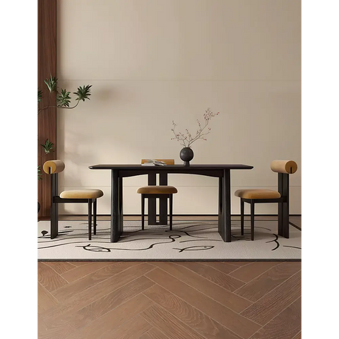 Allison Dining Table Black Solid Wood
