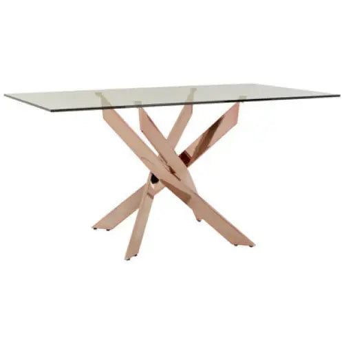 Allure Rectangular Rose Gold Dining Table