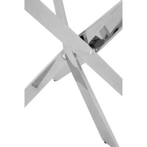 Allure Round Dining Table With Chrome Intersected Legs