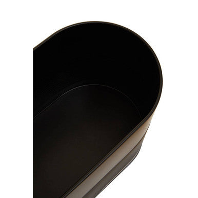 Black oval-shaped alton black bread bin with smooth matte finish perfect for storing fresh bread