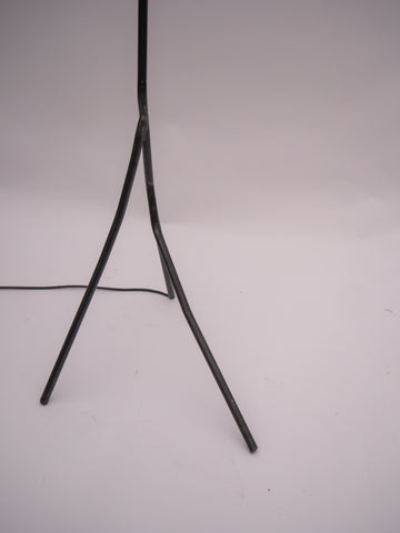 Black metal tripod stand with three angled legs and central support rod for aluminium balancing act floor lamp