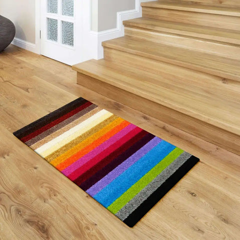 Alya Striped Multicolour Rugs | 117M - Rugs