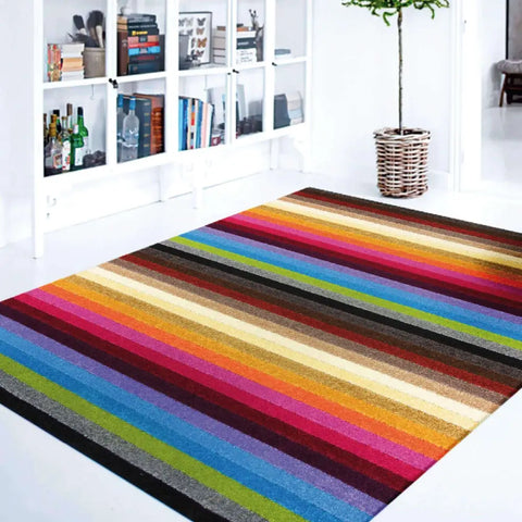 Alya Striped Multicolour Rugs | 117M - Rugs