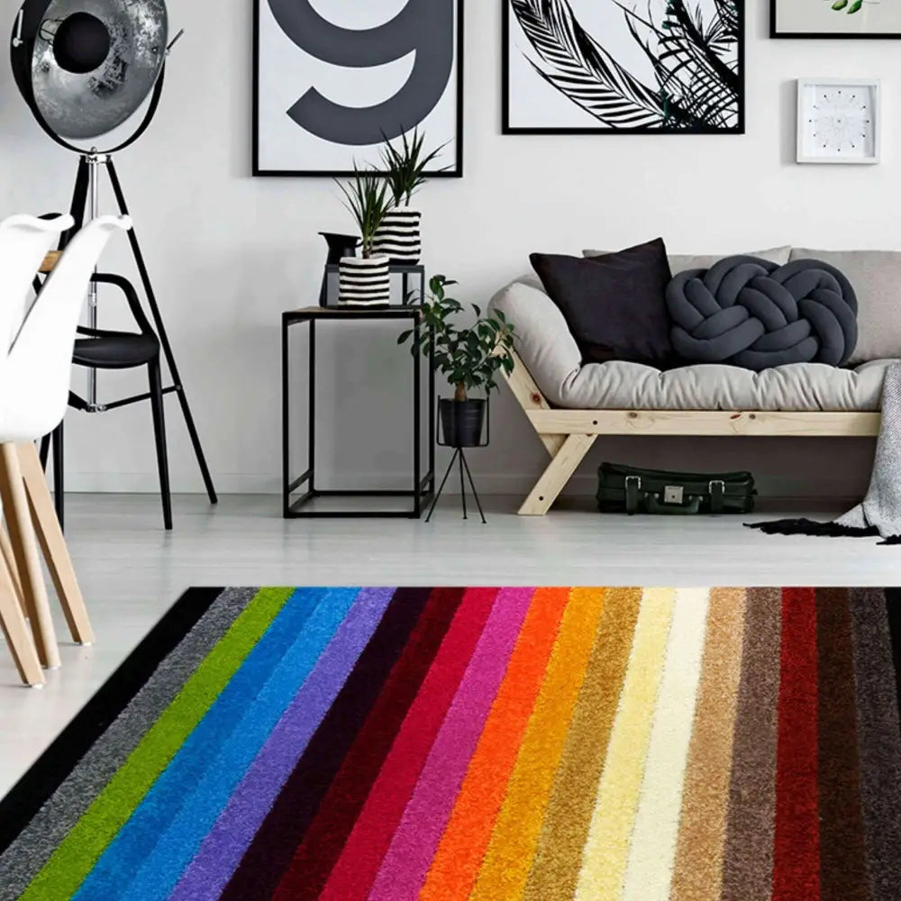 Alya Striped Multicolour Rugs | 117M - Rugs