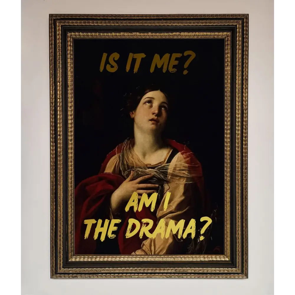 Am I The Drama Foil Print - A3 (29.7 x 42 cm) / Ornate Gold Black - Framed Print
