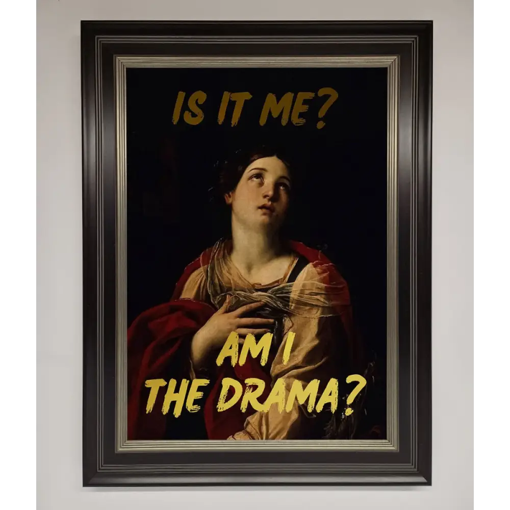 Am I The Drama Foil Print - B0 (100 x 141 cm) / Black Silver - Framed Print