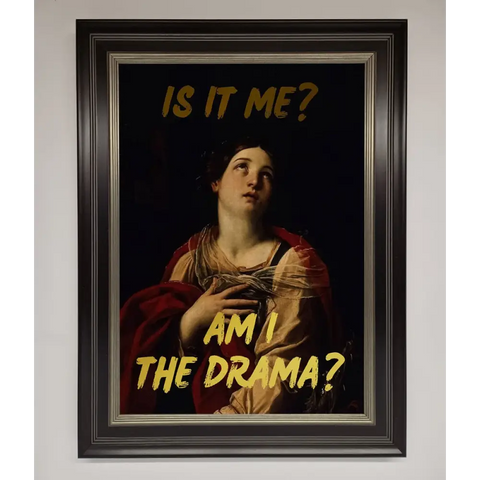 Am I The Drama Foil Print - B0 (100 x 141 cm) / Black Silver - Framed Print