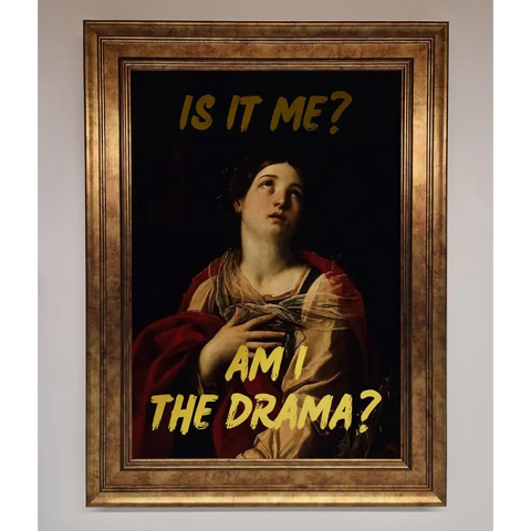 Am I The Drama Foil Print - B0 (100 x 141 cm) / Bronze - Framed Print
