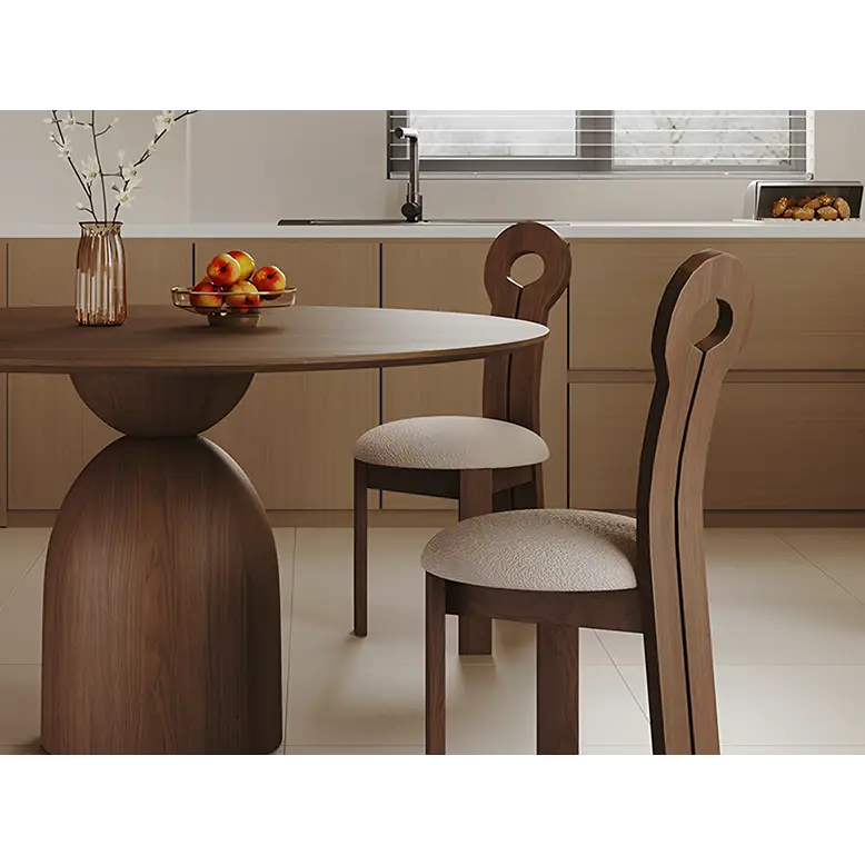 Amaia Round Pedestal Dining Table Solid Wood Black Or Walnut