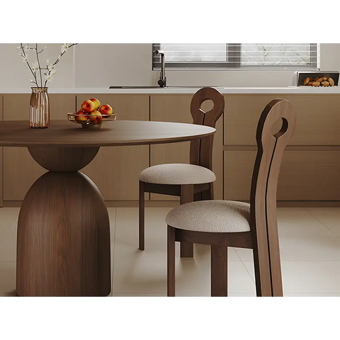 Amaia Round Pedestal Dining Table Solid Wood Black Or Walnut