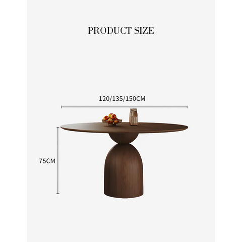 Amaia Round Pedestal Dining Table Solid Wood Black Or Walnut