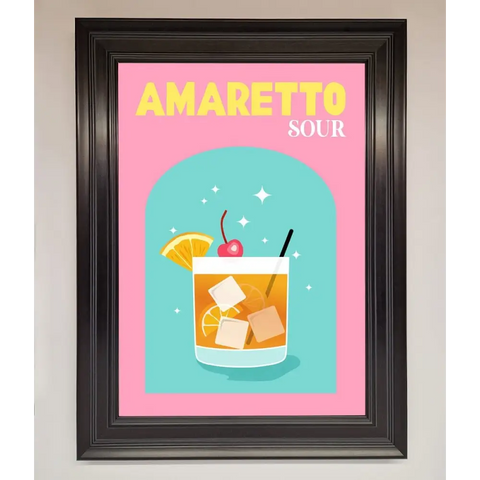Amaretto Sour Cocktail Framed Wall Art - A1 (59.4 x 84.1 cm) / Matt Black - Framed Print
