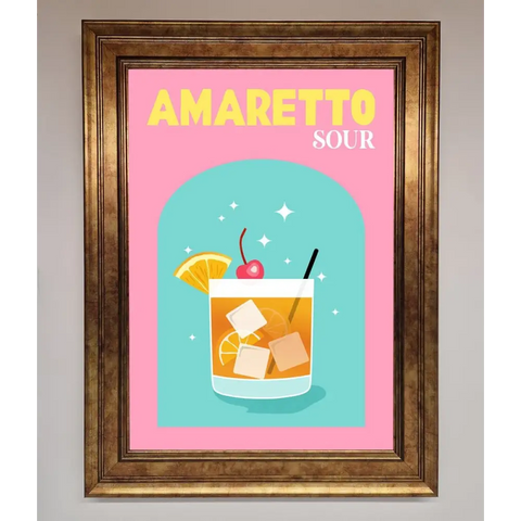 Amaretto Sour Cocktail Framed Wall Art - B0 (100 x 141 cm) / Bronze - Framed Print