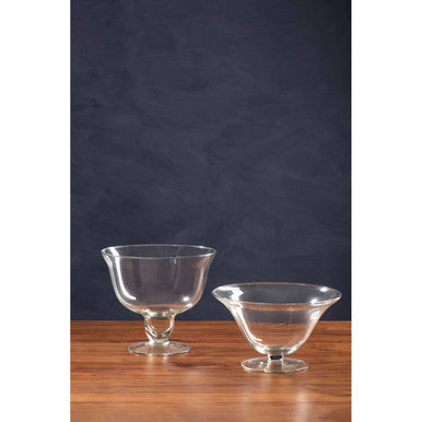 Ambra Clear Glass Footed Bowl