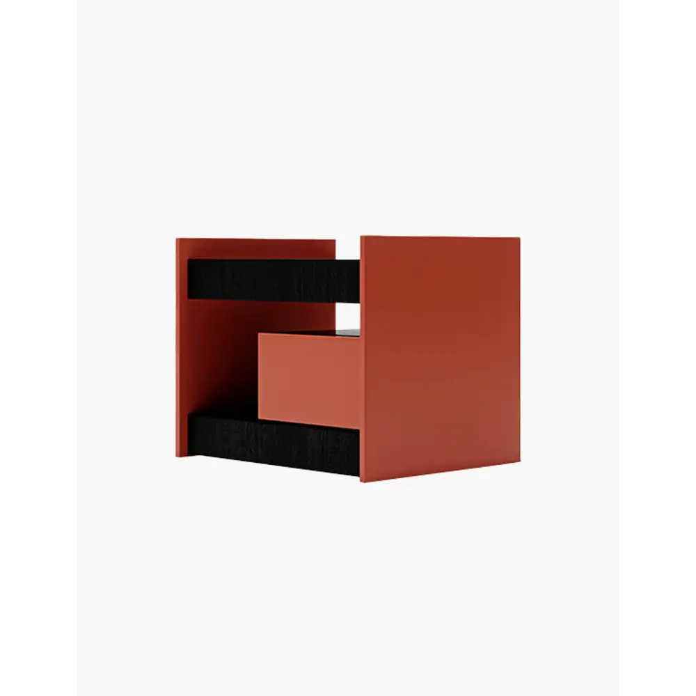 Ambrose Wooden Bedside Table Red