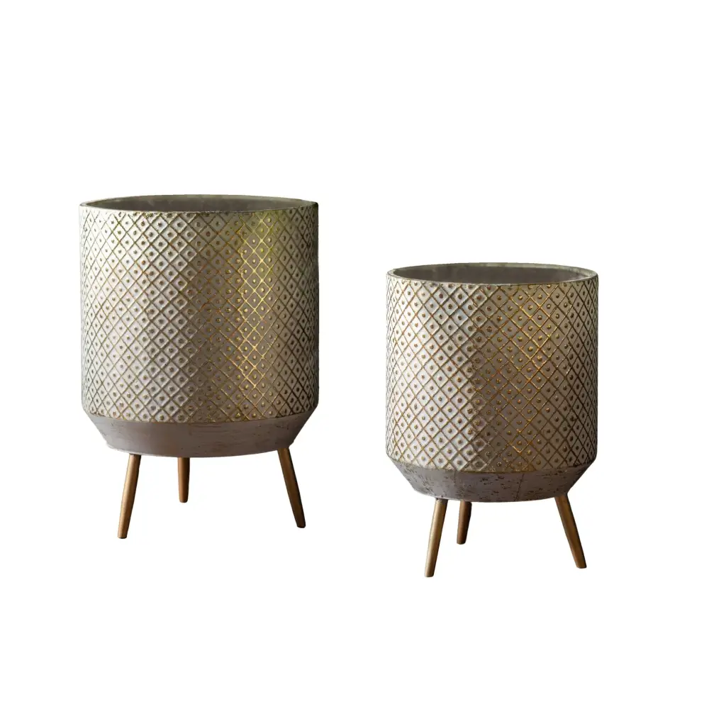 Amelia Planter Set of 2 in Metal - planter