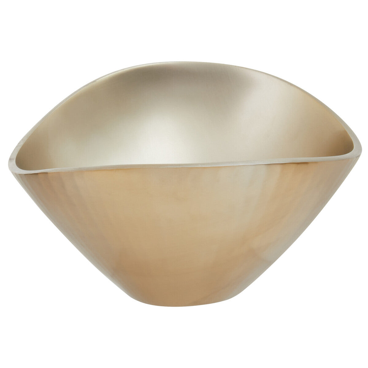 Amreli gold metal bowl features a sleek gold metal design with a smooth reflective interior and flared rim