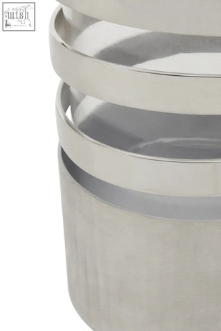 Amreli small vertical textured silver metal candle holder with a sleek cylindrical shape and polished finish