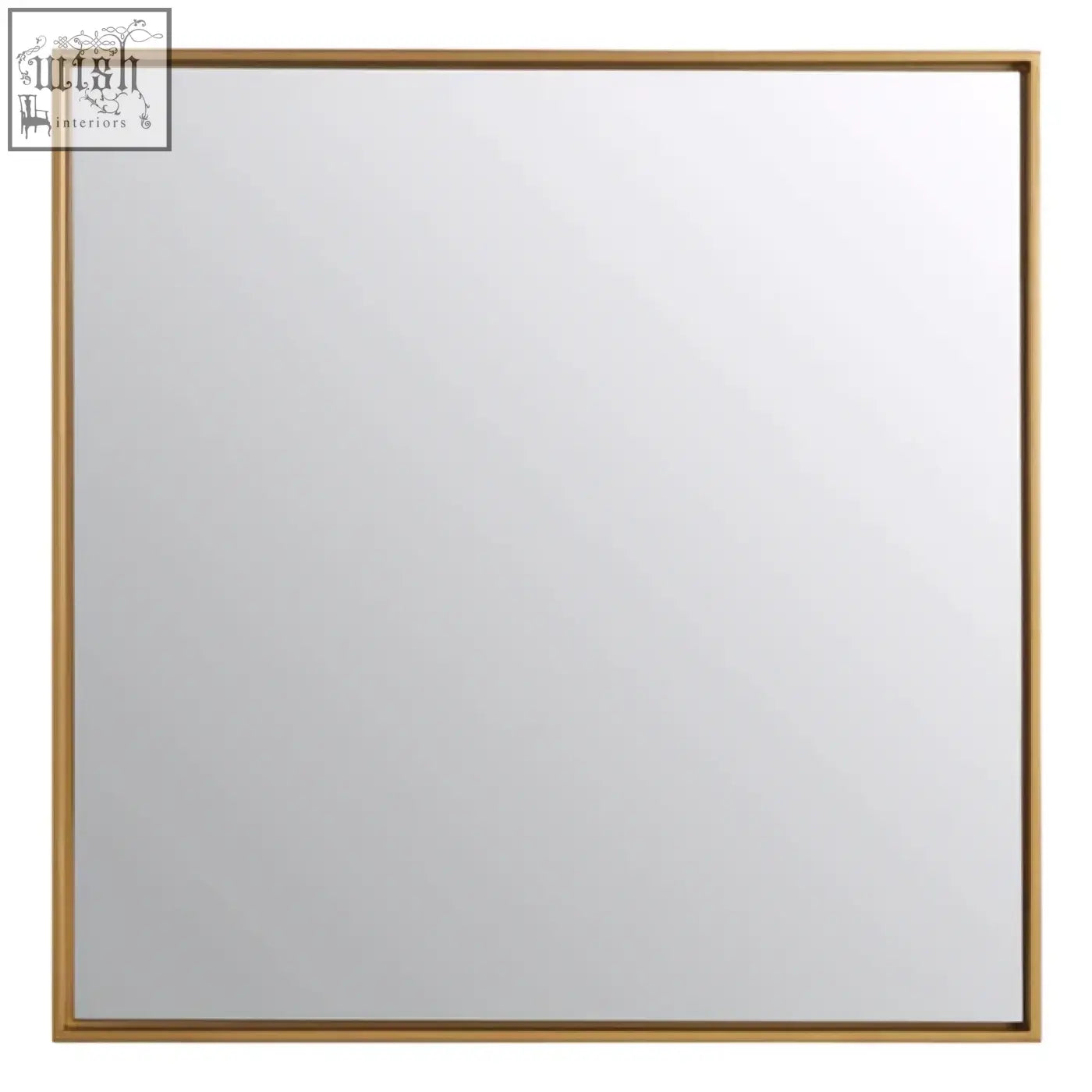 Ando large square gold finish wall mirror with a sleek gold frame perfect for stylish home decor