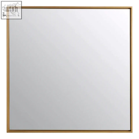Ando large square gold finish wall mirror with a sleek gold frame perfect for stylish home decor