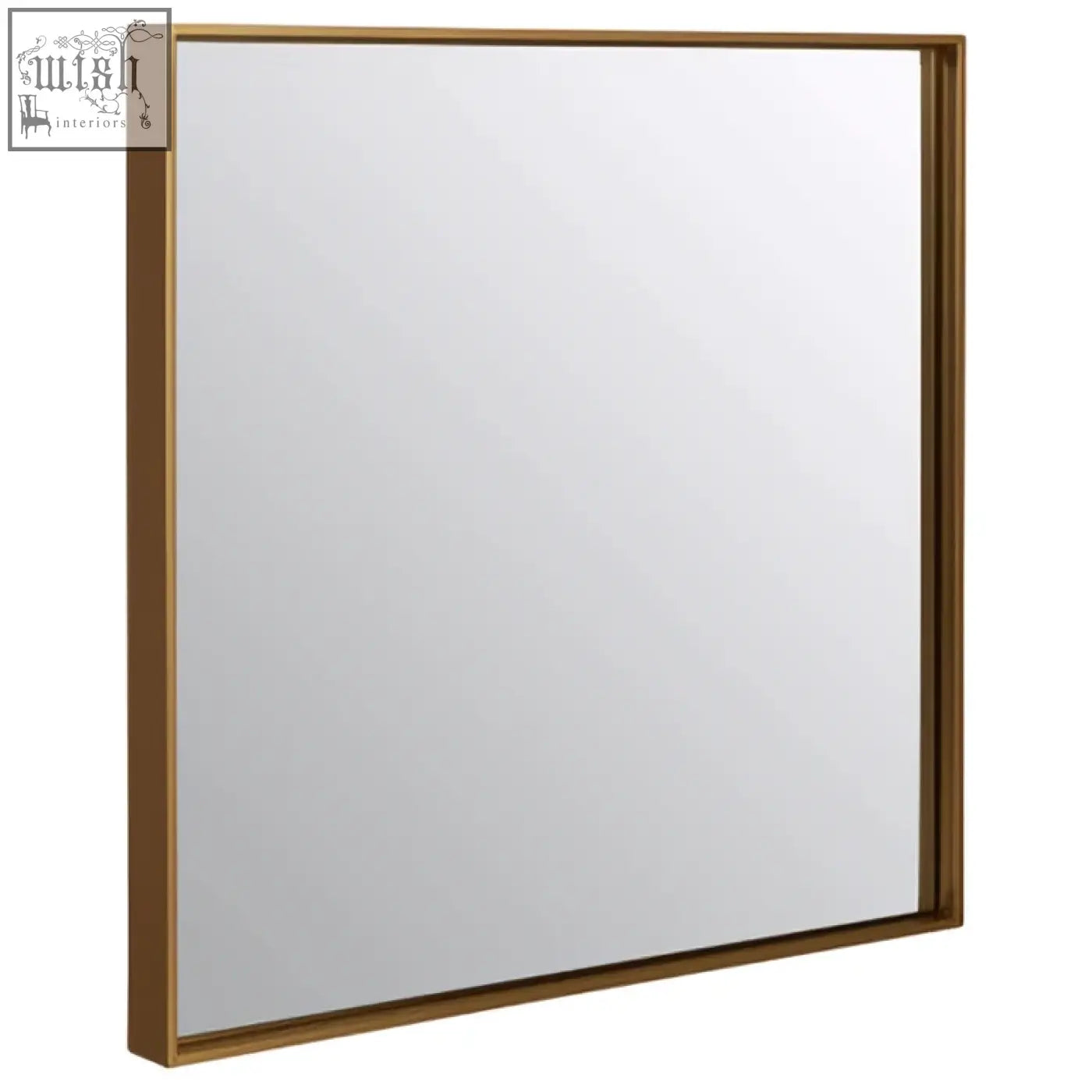 Ando large square wall mirror with sleek large square gold finish metal frame ideal for elegant decor