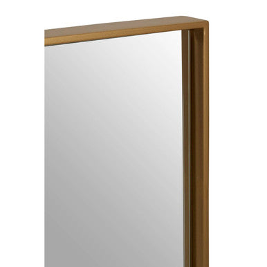 A sleek ando medium square wall mirror with a warm brass medium square gold finish frame