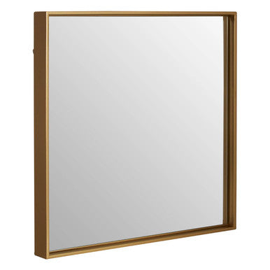 Ando medium square wall mirror with sleek square gold finish metal frame perfect for modern decor