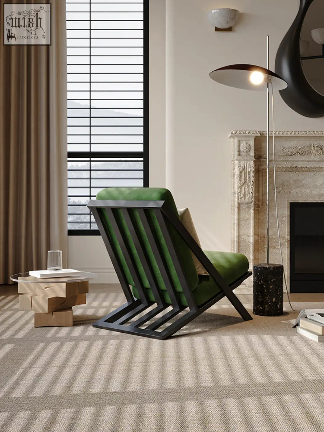Green velvet andrea armchair with black metal frame perfect for cozy spaces check shipping cost and offer financing