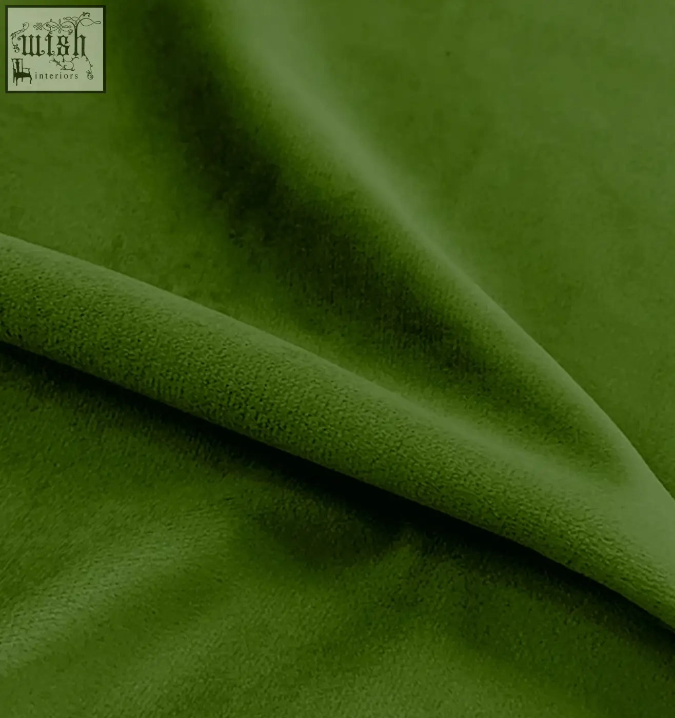 Olive green plush velvet fabric on the andrea armchair offers comfort and style with financing and shipping cost options